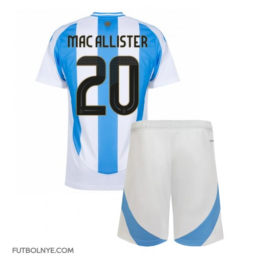 Camiseta Argentina Alexis Mac Allister #20 Primera Equipación para niños Copa America 2024 manga corta (+ pantalones cortos)